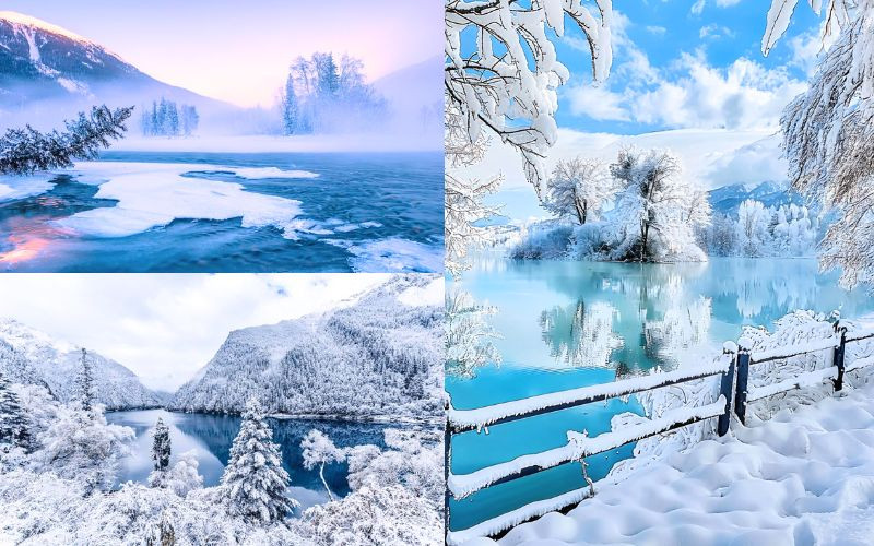 Khung cảnh Cửu Trại Câu được bao phủ trong sắc trắng 